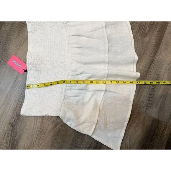 edikted Harleigh Ruffled Linen Look Tube Top Size XL - Picture 3 of 4